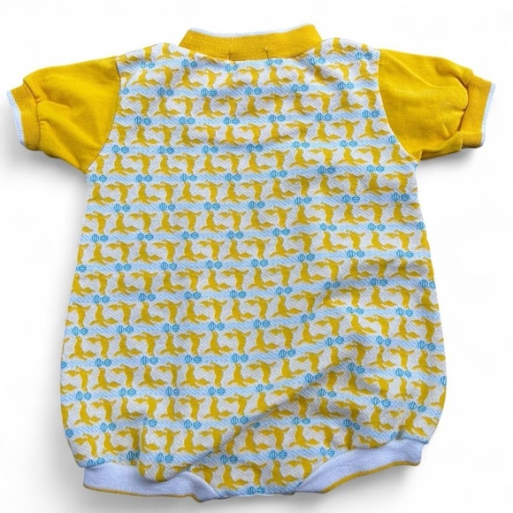 Vintage Yellow and Blue Baby Romper - Picture 3 of 4